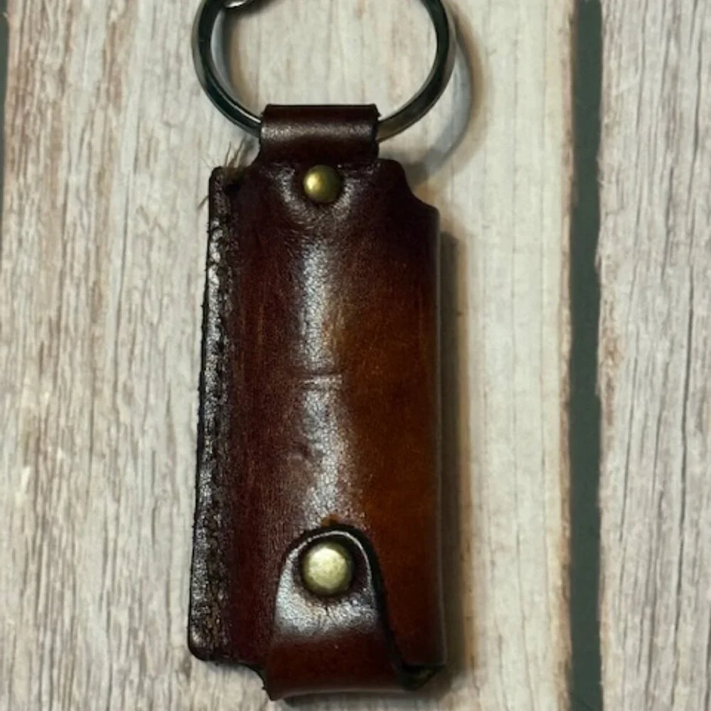 ✨ Vintage Tooled Leather Lighter Holder — Desert Cactus Design (NOS) ✨